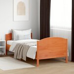 vidaXL Cadre de lit sans matelas cire marron 90x200 cm bois pin massif
