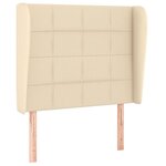 vidaXL Tête de lit avec oreilles Crème 103x23x118/128 cm Tissu