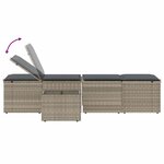 vidaXL Chaises longues lot de 2 avec table gris clair résine tressée