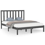 vidaXL Cadre de lit sans matelas gris 150x200 cm bois massif