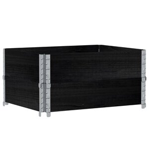 vidaXL Jardinière noir 80x60 cm bois massif de pin