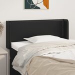 vidaXL Tête de lit avec oreilles Noir 103x16x78/88 cm Similicuir