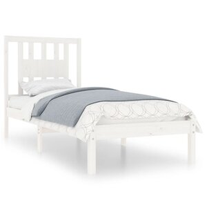 vidaXL Cadre de lit sans matelas blanc bois massif 90x200 cm