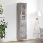vidaXL Buffet haut Sonoma gris 34 5x34x180 cm Bois d'ingénierie