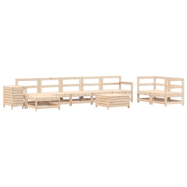 vidaXL Salon de jardin 10 Pièces bois de pin massif
