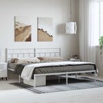 vidaXL Cadre de lit métal sans matelas et tête de lit blanc 183x213 cm