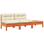vidaXL Canapé de jardin avec coussins et repose-pied 2 places