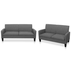vidaXL Ensemble de canapés 2 Pièces Tissu Gris foncé