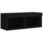 vidaXL Meuble TV avec lumières LED noir 80x30x30 cm