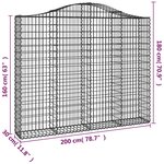 vidaXL Paniers à gabions arqués 13 Pièces 200x30x160/180 cm Fer galvanisé