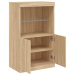 vidaXL Buffet avec lumières LED chêne sonoma 60 5x37x100 cm