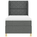 Lit à ressorts vidaXL avec matelas Gris foncé 100x200 cm en tissu