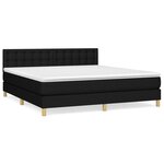 vidaXL Sommier à lattes de lit avec matelas Noir 160x200 cm Tissu