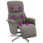 vidaXL Fauteuil inclinable de massage avec repose-pieds taupe tissu