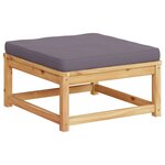 vidaXL Repose-pied de jardin avec coussins bois massif d'acacia