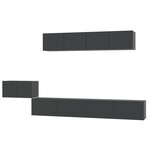 vidaXL Ensemble de meubles TV 5 Pièces Noir Bois d'ingénierie