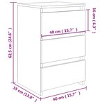 vidaXL Tables de chevet 2 Pièces Gris béton 40x35x62 5 cm Aggloméré