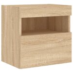vidaXL Meubles TV muraux lumières LED 2 Pièces chêne sonoma 40x30x40 cm