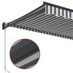 vidaXL Auvent rétractable anthracite et blanc 5x3 m tissu et aluminium
