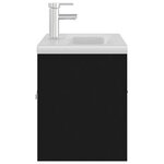 vidaXL Armoire d'évier avec lavabo intégré Noir Aggloméré