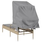 vidaXL Chaise longue avec auvent beige résine tressée