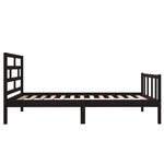 vidaXL Cadre de lit sans matelas noir bois de pin massif