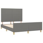 vidaXL Cadre de lit sans matelas gris foncé 140x200 cm tissu