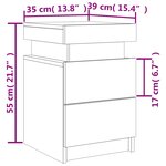 vidaXL Tables de chevet avec lumières LED 2 Pièces blanc 35x39x55 cm