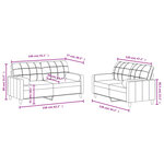 vidaXL Ensemble de canapés 2 Pièces avec coussins noir tissu