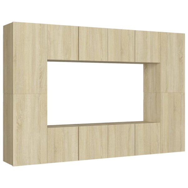 vidaXL Ensemble de meubles TV 8 Pièces Chêne sonoma Bois d'ingénierie