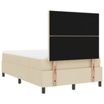 vidaXL Lit avec Sommier Crème 120x200 cm Tissu