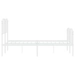 vidaXL Cadre de lit métal sans matelas et pied de lit blanc 135x190 cm