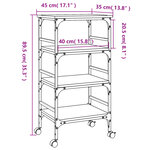 vidaXL Chariot de cuisine chêne sonoma 45x35x89 5 cm bois d'ingénierie