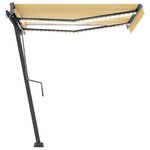 vidaXL Auvent manuel rétractable avec LED 350x250 cm Jaune et blanc