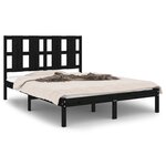 vidaXL Cadre de lit sans matelas noir 140x190 cm bois de pin massif