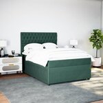 vidaXL Sommier à lattes de lit et matelas Vert foncé 160x200cm Velours