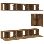 vidaXL Ensemble de meubles TV 7 Pièces Chêne fumé Bois d'ingénierie
