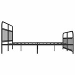 vidaXL Cadre de lit métal sans matelas avec pied de lit noir 193x203cm