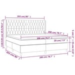 vidaXL Sommier à lattes de lit avec matelas Gris clair 200x200cm Tissu