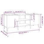 vidaXL Armoire à disques sonoma gris 121x38x48 cm bois d'ingénierie