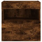 vidaXL Meuble TV mural avec lumières LED chêne fumé 40x30x40 cm