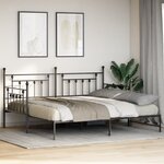 vidaXL Cadre de lit jumeau avec lit gigogne Noir 100x200 cm Acier