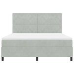 vidaXL Lit à ressorts avec matelas et lumière LED gris clair 180x200 cm en velours