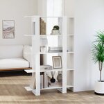 vidaXL Bibliothèque/Séparateur de pièce Blanc brillant 100x30x160 cm
