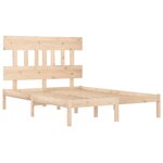 vidaXL Cadre de lit bois massif 135x190 cm double