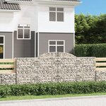 vidaXL Paniers à gabions arqués 13 Pièces 300x30x120/140 cm fer galvanisé
