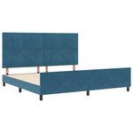 Cadre de lit vidaXL Bleu foncé 200x200 cm Velours