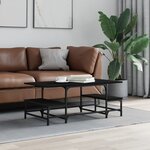 vidaXL Table basse noir 100x50 5x40 cm bois d'ingénierie