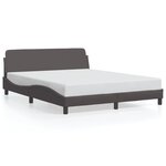 vidaXL Cadre de lit avec tête de lit Gris 160x200 cm Similicuir