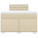 vidaXL Sommier à lattes de lit avec matelas crème 120x190 cm tissu
